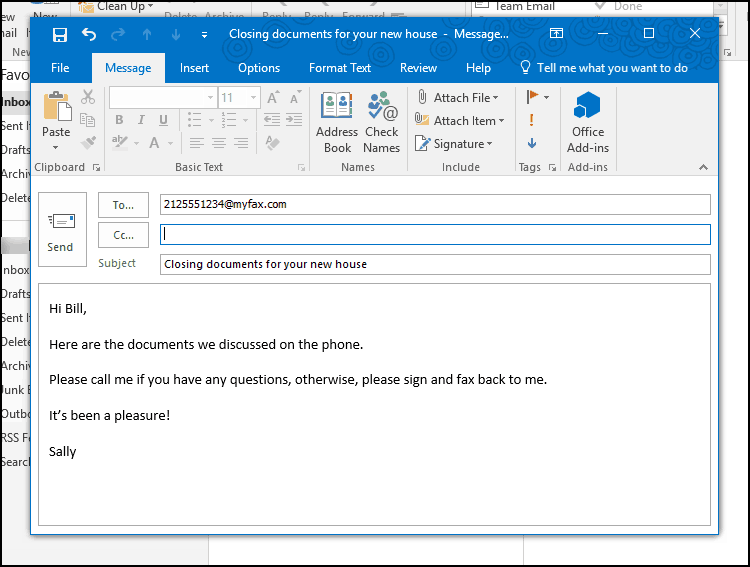 MyFax email to fax